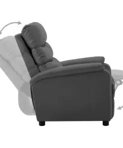 vidaXL Reclining Chair Grey Faux Leather