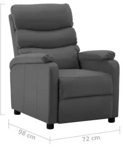 vidaXL Reclining Chair Grey Faux Leather