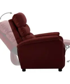 vidaXL Reclining Chair Wine Red Faux Leather