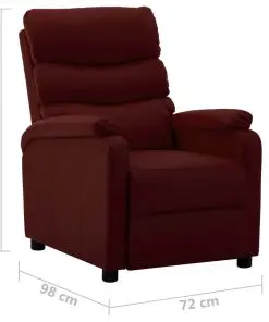 vidaXL Reclining Chair Wine Red Faux Leather