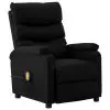 vidaXL Massage Reclining Chair Black Faux Leather