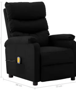vidaXL Massage Reclining Chair Black Faux Leather