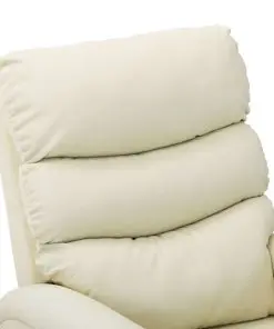vidaXL Massage Reclining Chair Cream Faux Leather