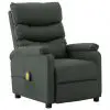 vidaXL Massage Reclining Chair Grey Faux Leather