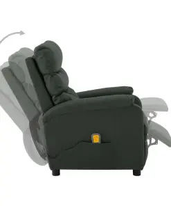 vidaXL Massage Reclining Chair Grey Faux Leather