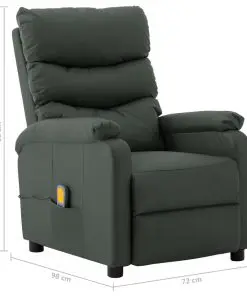 vidaXL Massage Reclining Chair Grey Faux Leather