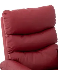 vidaXL Massage Reclining Chair Wine Red Faux Leather