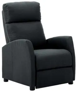vidaXL Recliner Chair Dark Grey Fabric