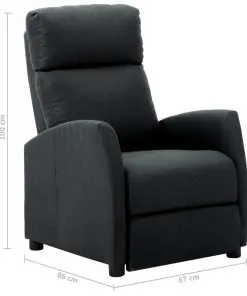 vidaXL Recliner Chair Dark Grey Fabric