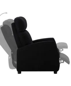 vidaXL Recliner Chair Black Fabric