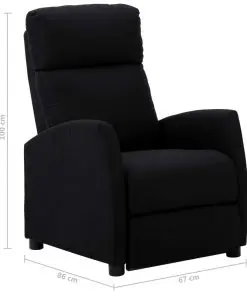 vidaXL Recliner Chair Black Fabric