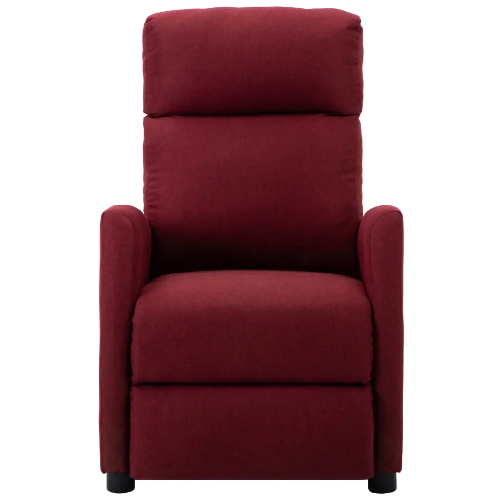 vidaXL Recliner Chair Wine Red Fabric