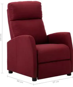 vidaXL Recliner Chair Wine Red Fabric
