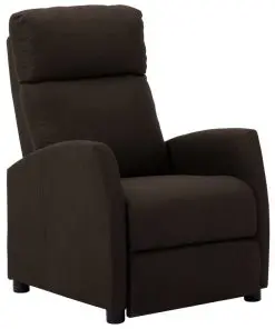 vidaXL Recliner Chair Dark Brown Fabric