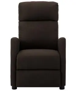 vidaXL Recliner Chair Dark Brown Fabric