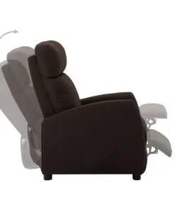 vidaXL Recliner Chair Dark Brown Fabric
