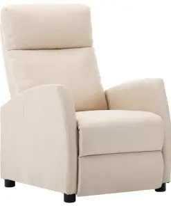 vidaXL Recliner Chair Cream Fabric