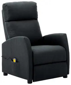 vidaXL Massage Reclining Chair Dark Grey Fabric