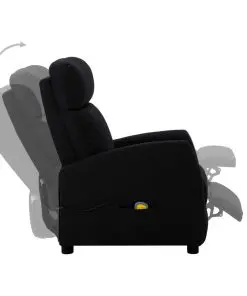 vidaXL Massage Reclining Chair Black Fabric