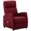 vidaXL Massage Reclining Chair Wine Red Fabric