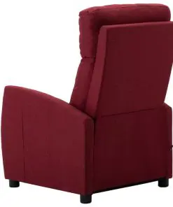 vidaXL Massage Reclining Chair Wine Red Fabric
