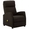 vidaXL Massage Reclining Chair Dark Brown Fabric