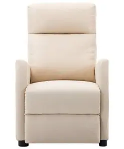 vidaXL Massage Reclining Chair Cream Fabric