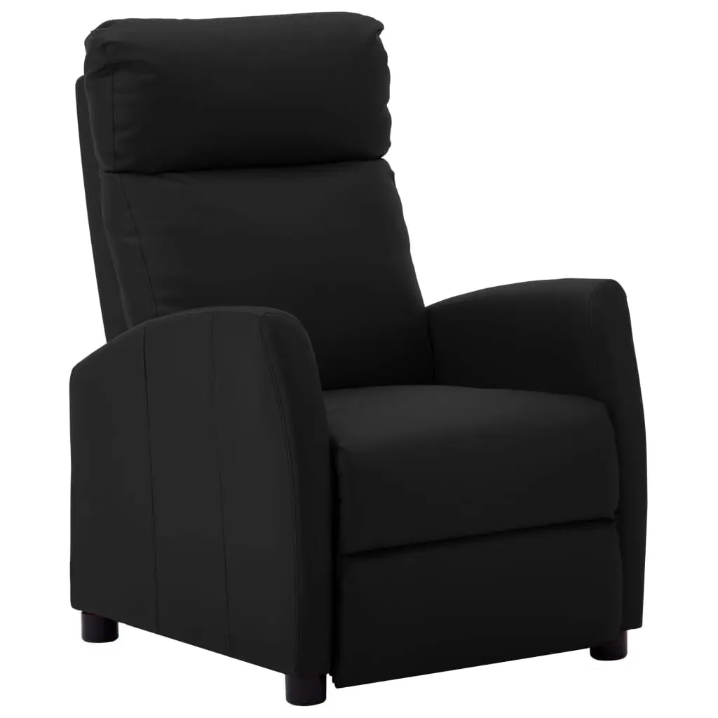 vidaXL Reclining Chair Black Faux Leather