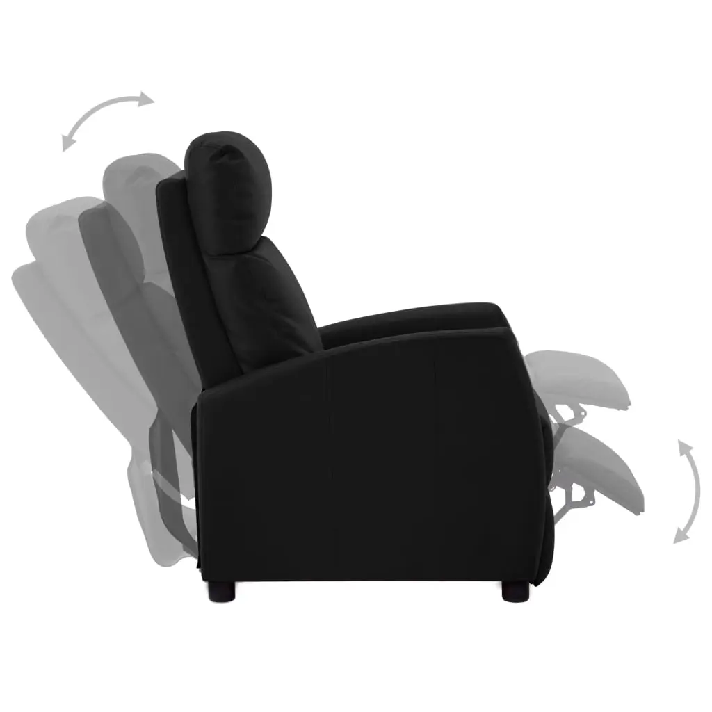 vidaXL Reclining Chair Black Faux Leather
