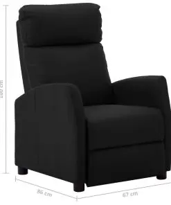 vidaXL Reclining Chair Black Faux Leather