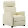 vidaXL Reclining Chair Cream Faux Leather vidaXL Reclining Chair Cream Faux Leather