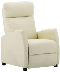 vidaXL Reclining Chair Cream Faux Leather