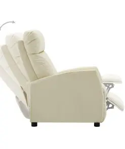 vidaXL Reclining Chair Cream Faux Leather