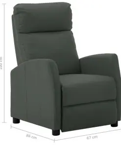 vidaXL Reclining Chair Grey Faux Leather