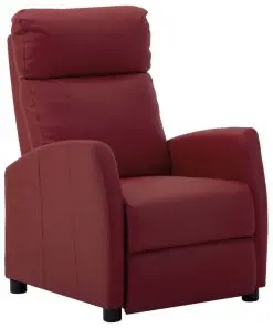 vidaXL Reclining Chair Wine Red Faux Leather
