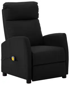 vidaXL Massage Reclining Chair Black Faux Leather