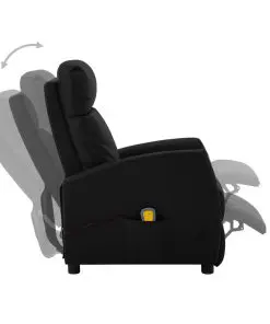 vidaXL Massage Reclining Chair Black Faux Leather