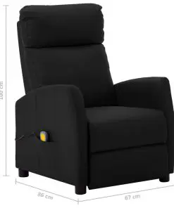 vidaXL Massage Reclining Chair Black Faux Leather