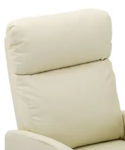 vidaXL Massage Reclining Chair Cream Faux Leather