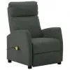 vidaXL Massage Reclining Chair Grey Faux Leather