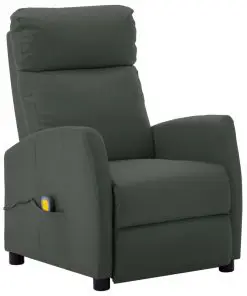 vidaXL Massage Reclining Chair Grey Faux Leather
