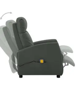vidaXL Massage Reclining Chair Grey Faux Leather