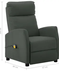 vidaXL Massage Reclining Chair Grey Faux Leather