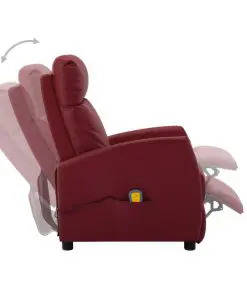 vidaXL Massage Reclining Chair Wine Red Faux Leather