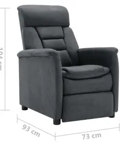 vidaXL Recliner Light Grey Faux Suede Leather