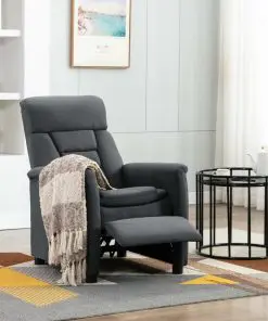 vidaXL Recliner Light Grey Faux Suede Leather