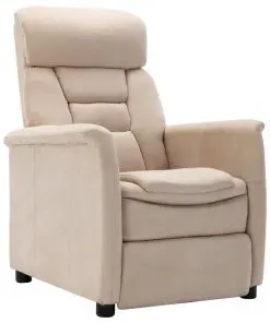vidaXL Recliner Cream Faux Suede Leather
