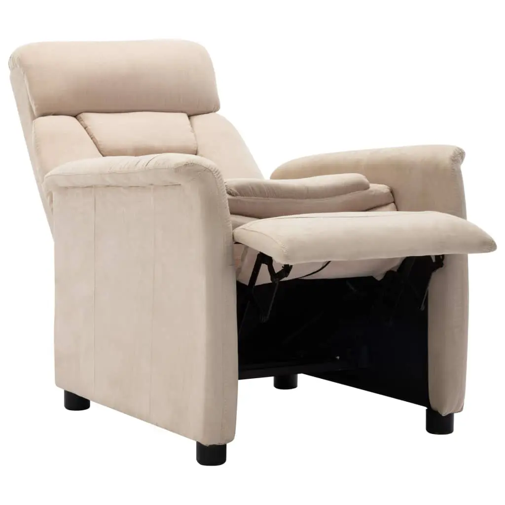 vidaXL Recliner Cream Faux Suede Leather