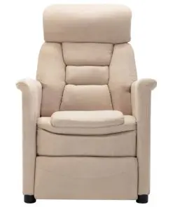 vidaXL Recliner Cream Faux Suede Leather