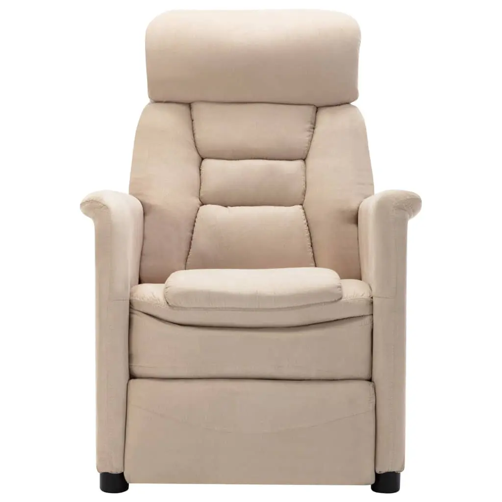 vidaXL Recliner Cream Faux Suede Leather